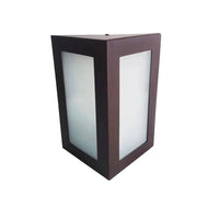 Arandela triangular marrom com lente transparente