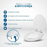 Assento sanitário mdf laqueado ravena gelo