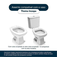 Assento sanitário mdf laqueado thema branco cromado