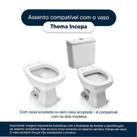 Assento sanitário mdf thema cinza platina cromado