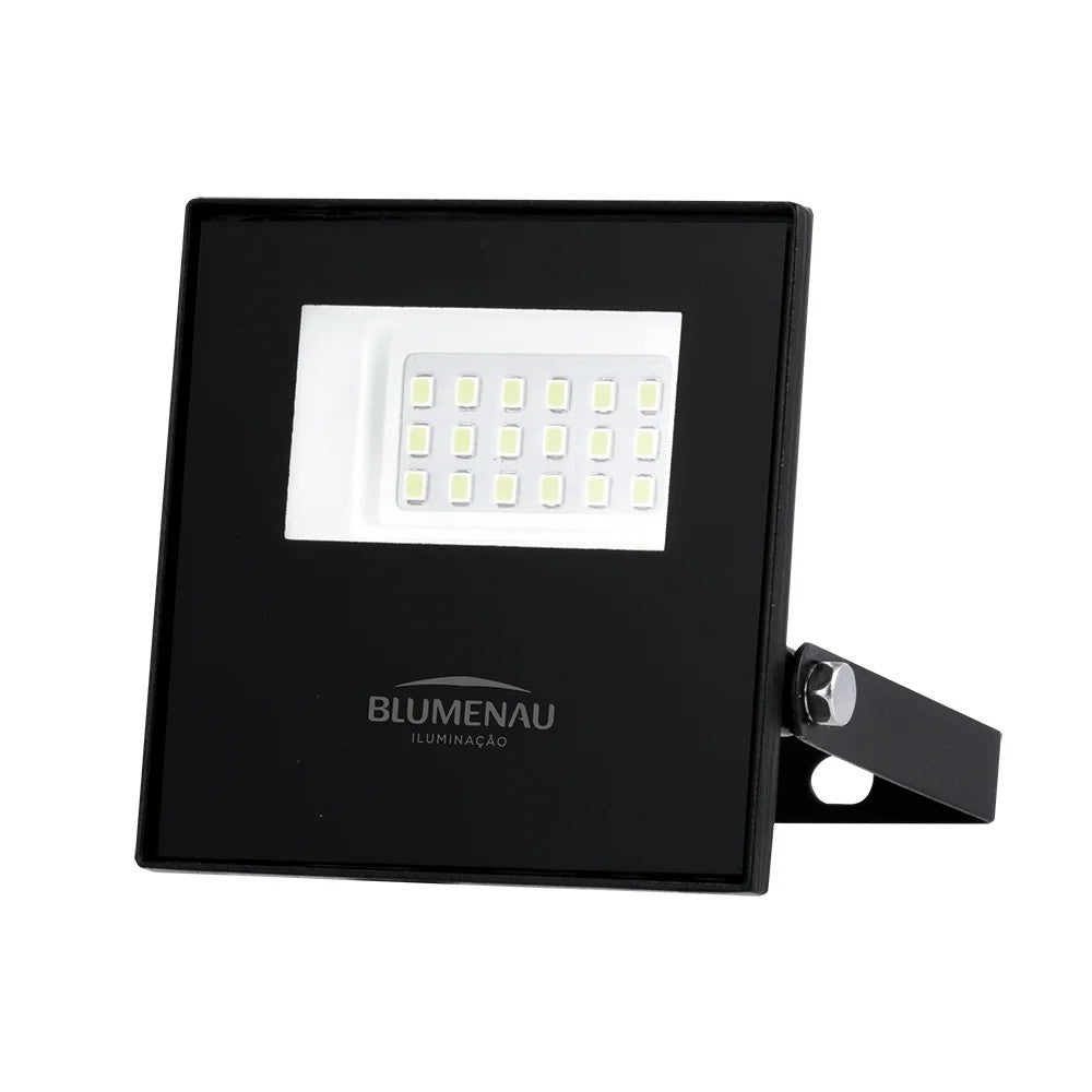 BLUMENAU REFLETOR ALUM QUAD IP66 20W BIVOLT 6500K PRETO