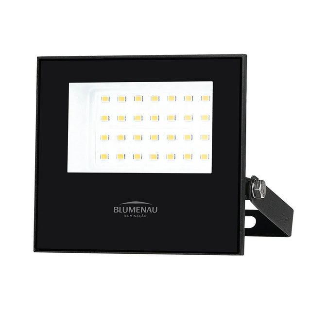 BLUMENAU REFLETOR ALUM QUAD IP66 30W BIVOLT 6500K PRETO
