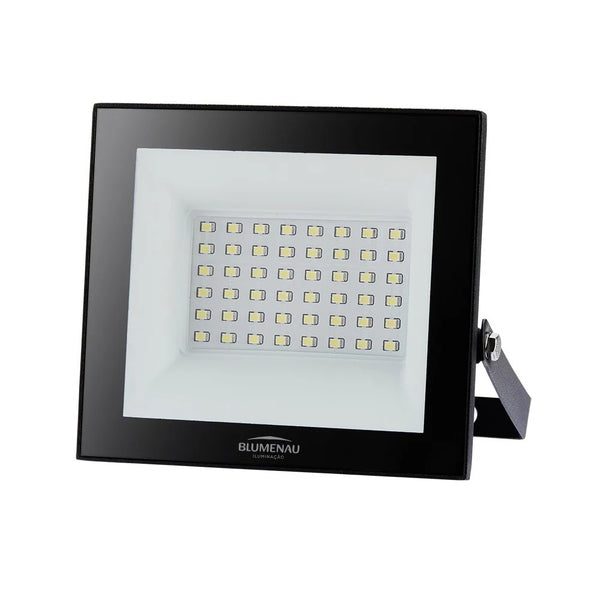 BLUMENAU REFLETOR ALUM QUAD IP66 50W BIVOLT 6500K PRETO