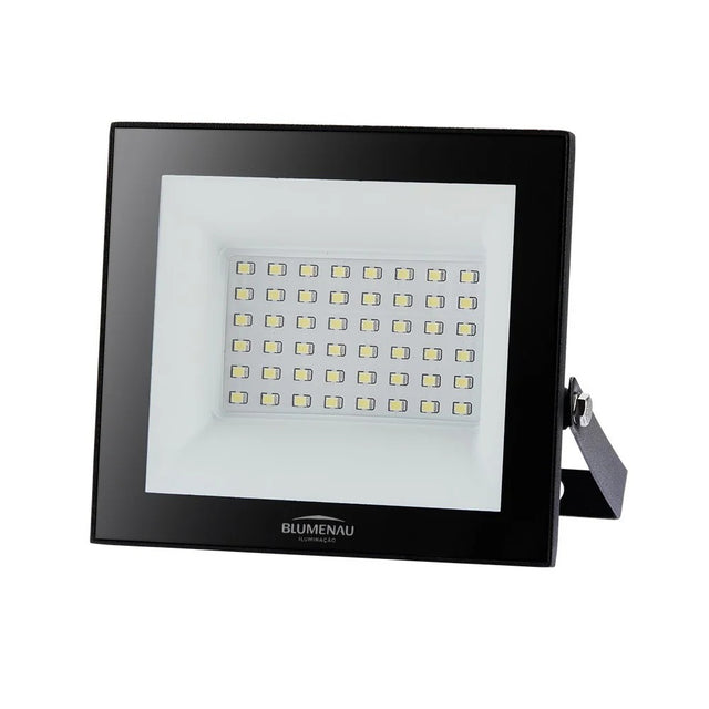 BLUMENAU REFLETOR ALUM QUAD IP66 50W BIVOLT 6500K PRETO