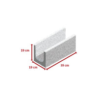 Bloco canaleta estrutural 19x19x39 cm
