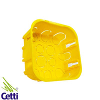 Caixa 4x4 sextavada plástica amarela para drywall