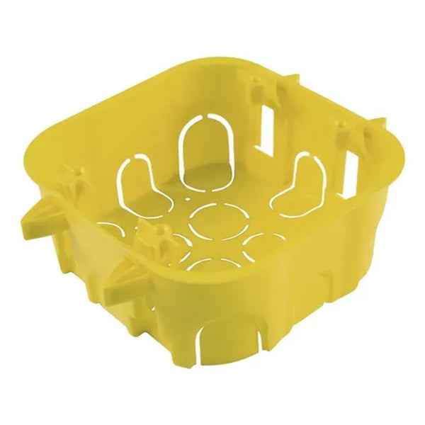 Caixa 4x4 sextavada plástica amarela para drywall