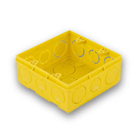 Caixa de luz 4x4 ff plástica amarela quadrada