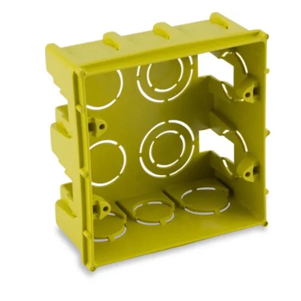 Caixa de luz 4x4 ff plástica amarela quadrada