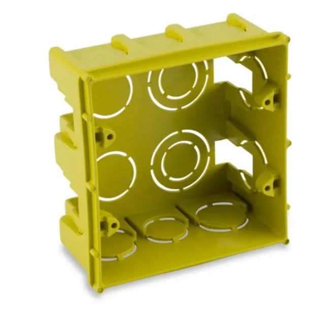 Caixa de luz 4x4 ff plástica amarela quadrada