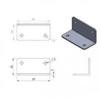 Cantoneira branca para móveis 59mm 4 unidades