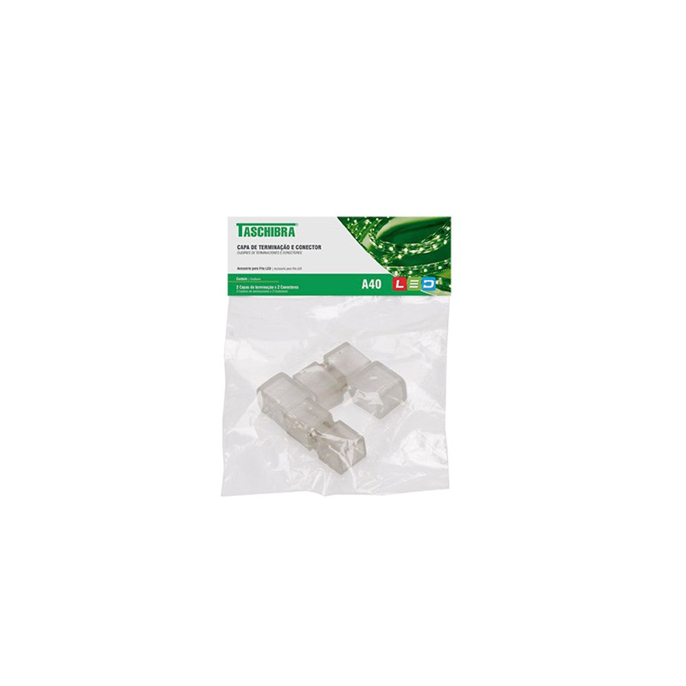 Capa terminação e conector para fita LED