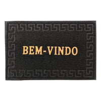 Capacho Vinílico Color Block Bem Vindo Preto 60x40cm