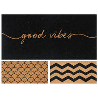 Capacho fibra de coco slim good vibes 70x33cm