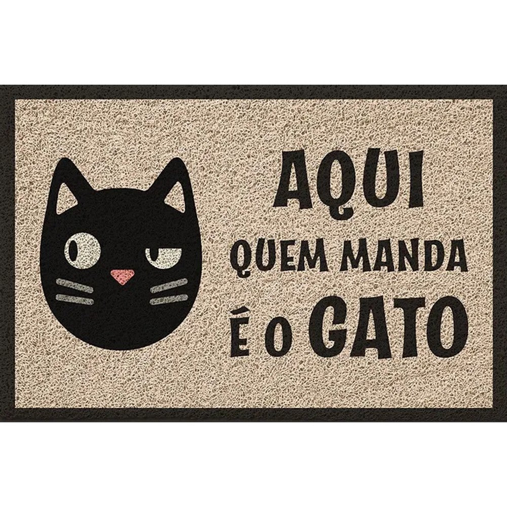 Capacho vinílico estampado 60x40cm aqui quem manda