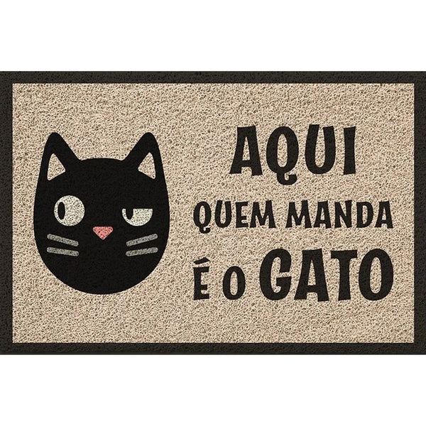 Capacho vinílico estampado 60x40cm aqui quem manda