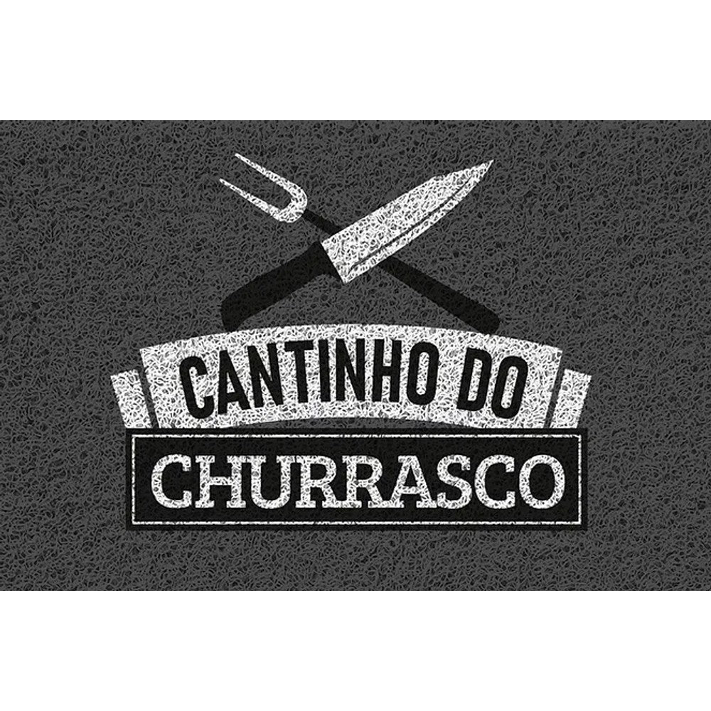 Capacho vinílico estampado cantinho do churrasco 60x40cm
