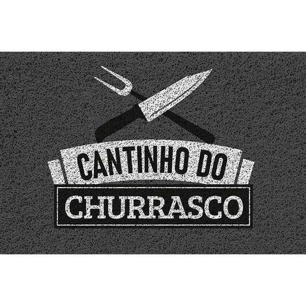 Capacho vinílico estampado cantinho do churrasco 60x40cm