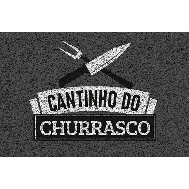 Capacho vinílico estampado cantinho do churrasco 60x40cm