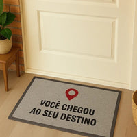Capacho vinílico estampado destino cinza 60x40cm