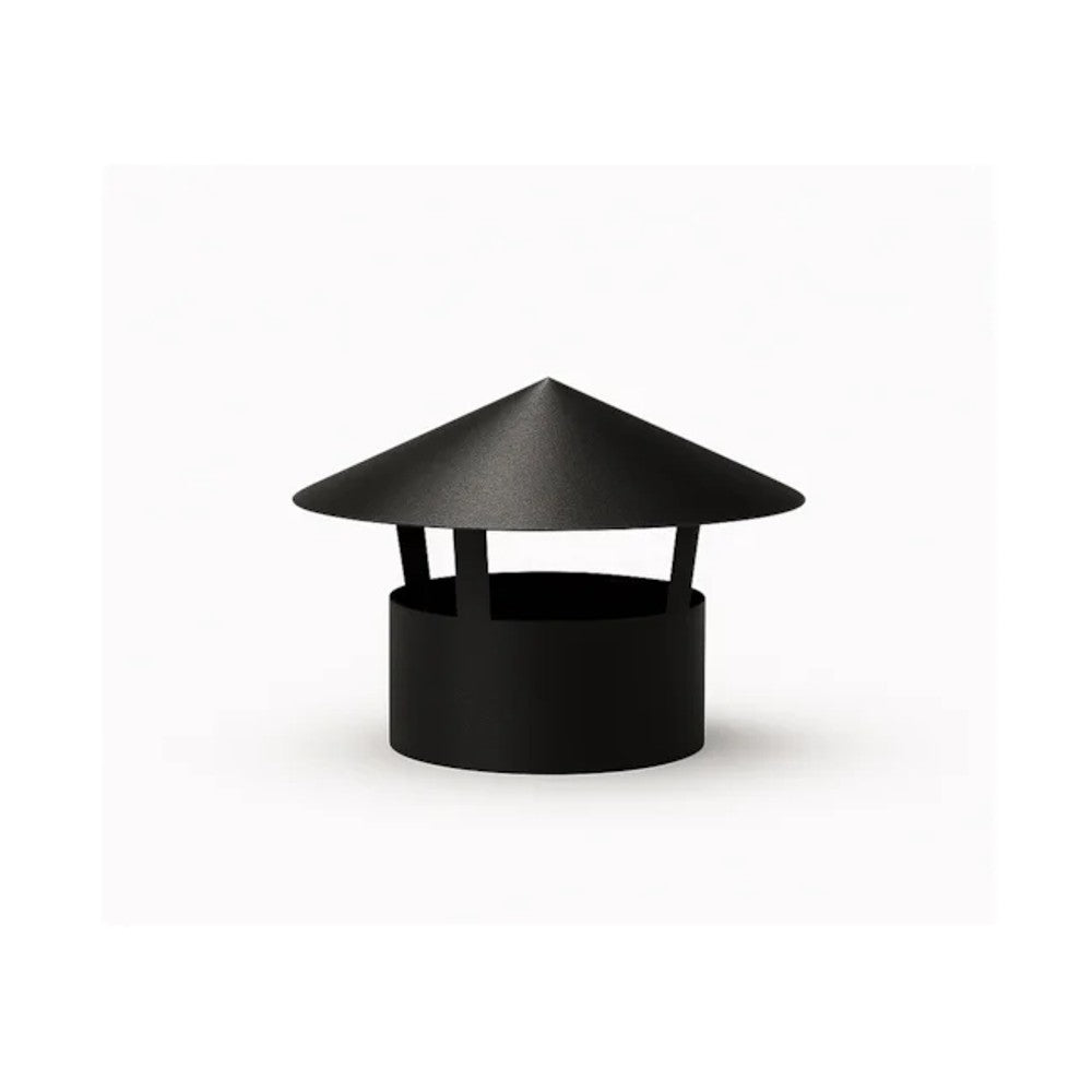 Chapeu chines preto 200mm para lareira de centro
