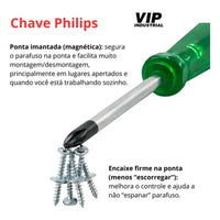 Chave Philips 1/4 x 6 Polegadas Magnética
