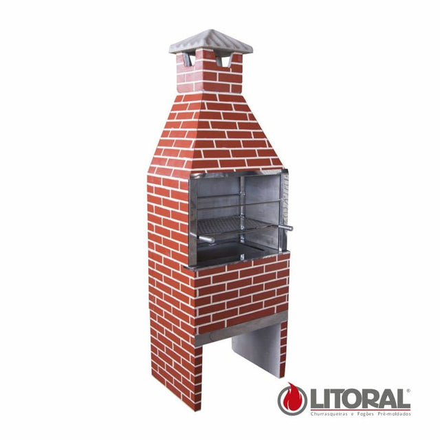 Churrasqueira de concreto tijolinho cerâmica 85cm