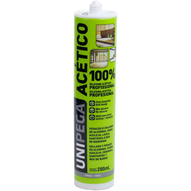 Cola silicone universal acético cinza 280ml