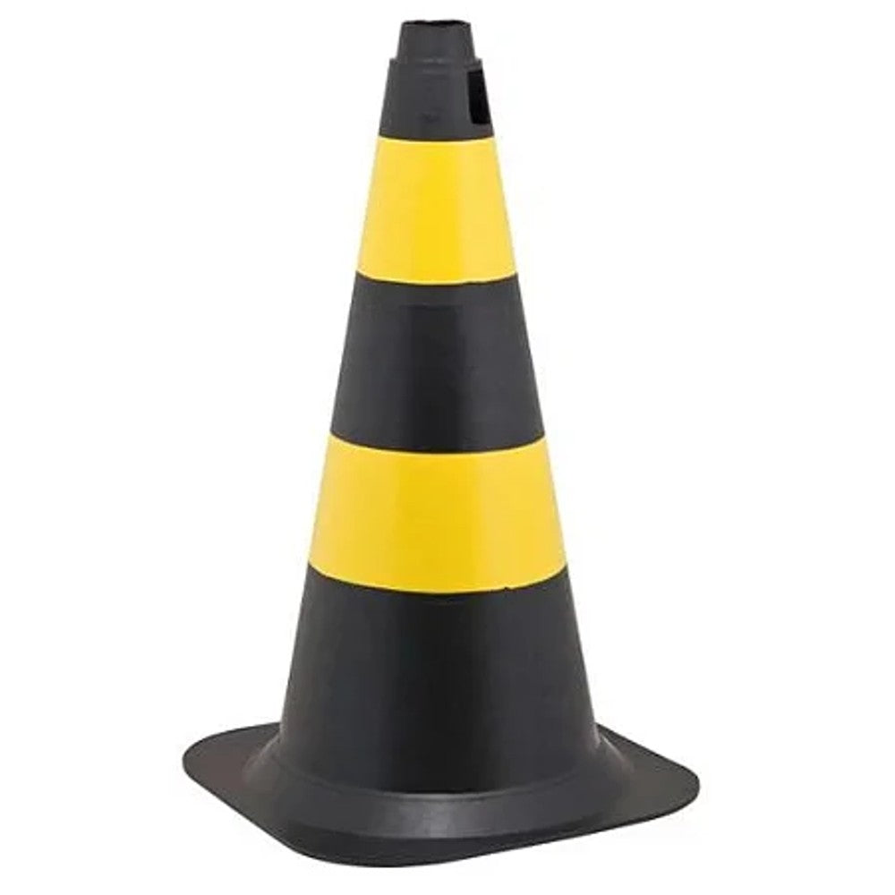 Cone de sinalização 50cm amarelo e preto