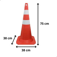Cone de sinalização 75cm laranja e branco