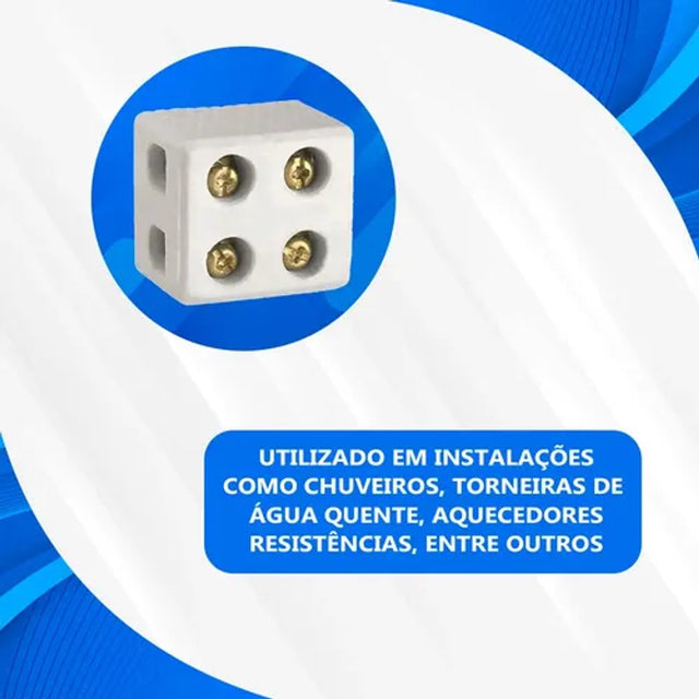 Conector de porcelana bipolar 50a 600v 1000mm