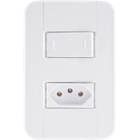Conjunto 1 interruptor paralelo 4x2 branco com luz