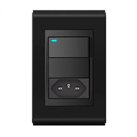 Conjunto 1 interruptor paralelo e 1 tomada 20a preto