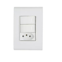 Conjunto 1 interruptor simples e 1 paralelo liz branco