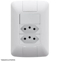 Conjunto 1 interruptor simples e 2 tomadas 20a aria