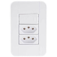 Conjunto 1 interruptor simples e 2 tomadas 20a aria