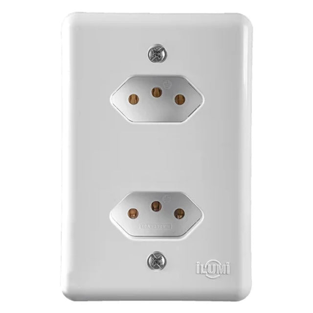 Conjunto 1 tomada 2 polos 10a 250v para móveis
