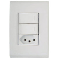 Conjunto 2 interruptores paralelos e 1 tomada 2p+t 20a
