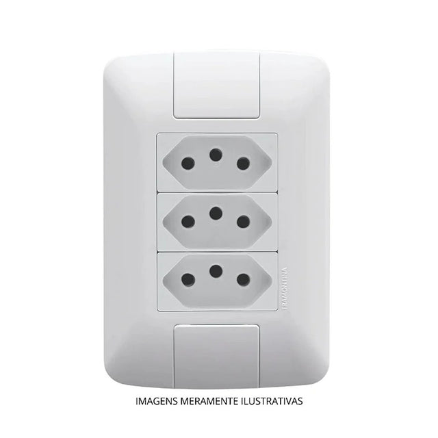 Conjunto 3 tomadas 2p+t 20a 250v aria branco