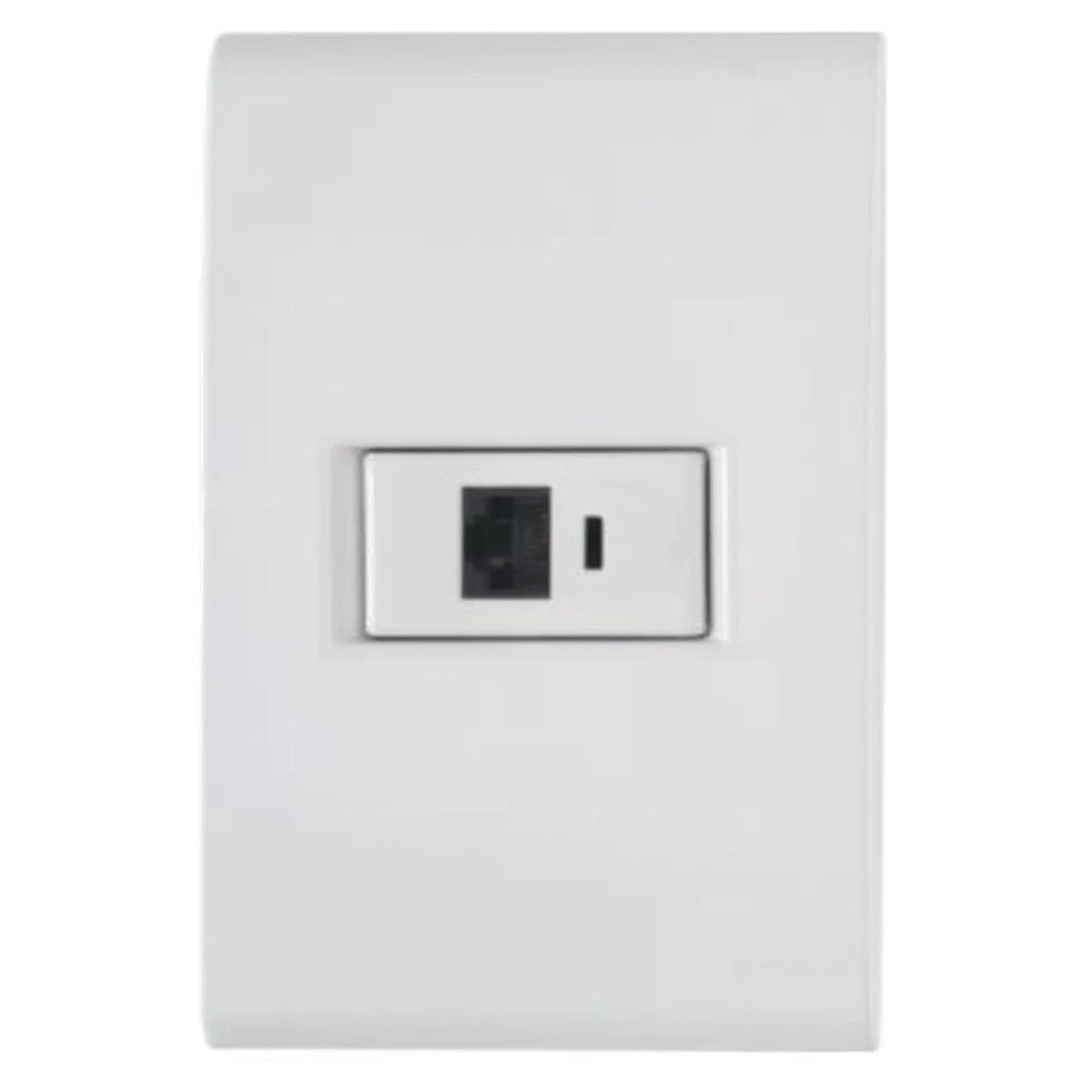 Conjunto 4x2 com 1 tomada RJ45 cat. 6 branco