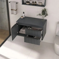 Conjunto gabinete Cecilia 80 com cuba e painel chumbo