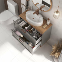 Conjunto gabinete milena 80 com espelho gota avela