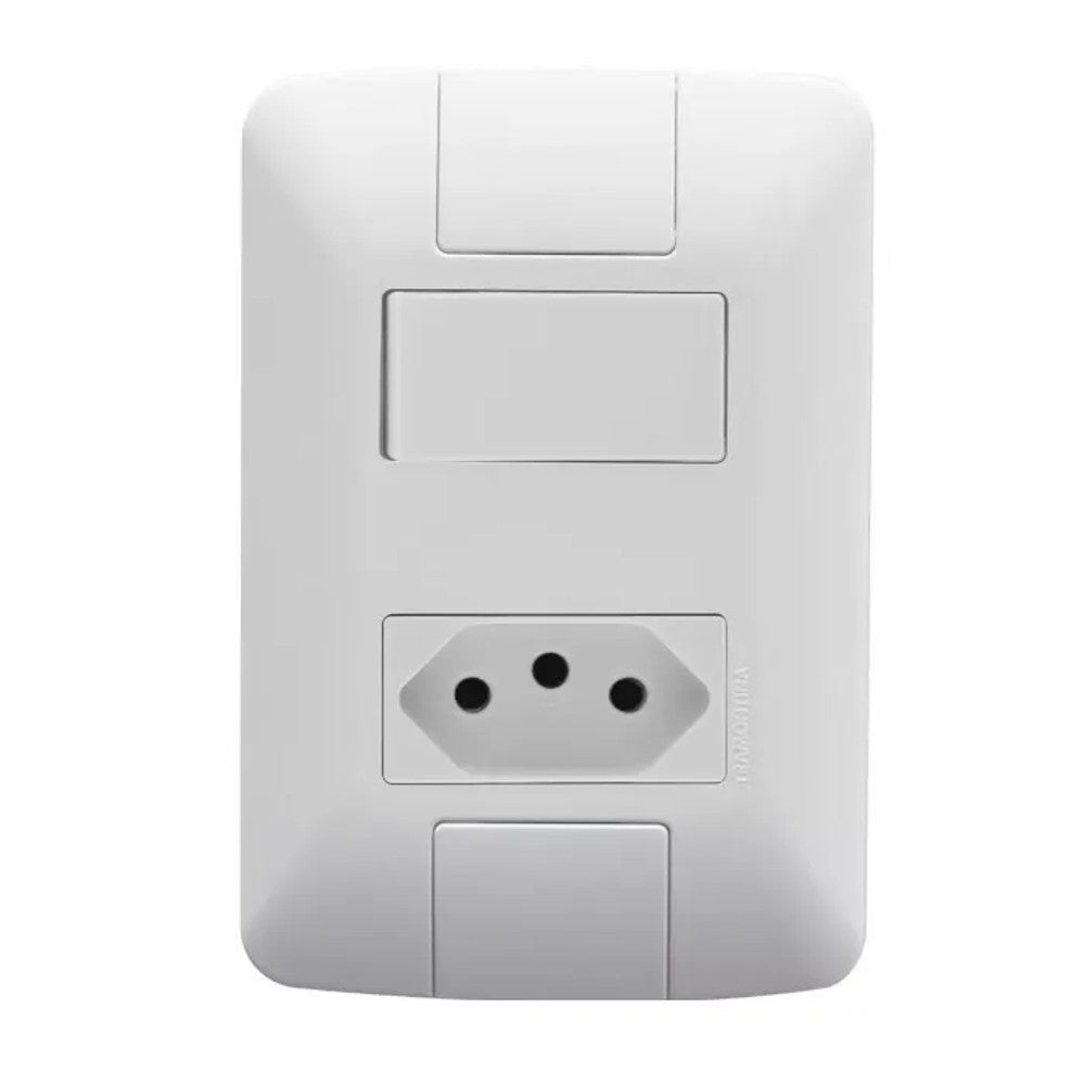 Conjunto interruptor paralelo e tomada 2p+t 20a aria