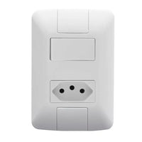 Conjunto interruptor paralelo e tomada 2p+t 20a aria