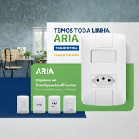 Conjunto interruptor paralelo e tomada 2p+t 20a aria