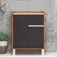 Conjunto para banheiro 60cm amêndoa grafite