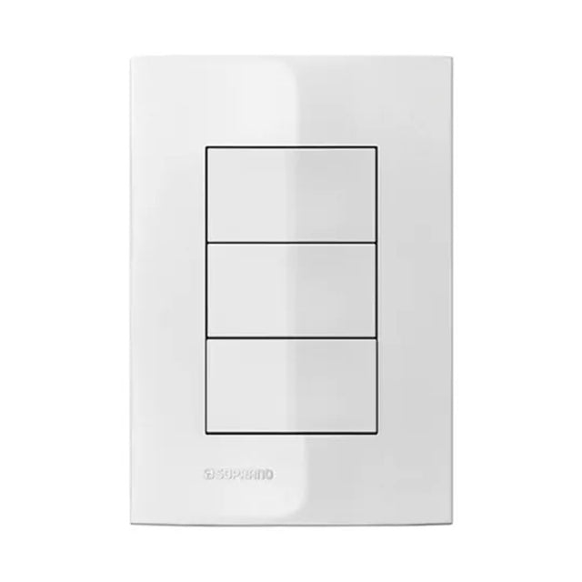 Conjunto placa cega 4x2 com suporte branco