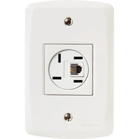 Conjunto tomada para telefone rj11 branco p lux