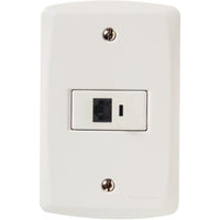 Conjunto tomada para telefone rj11 branco p lux