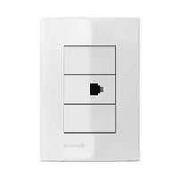Conjunto tomada rj11 iris branco